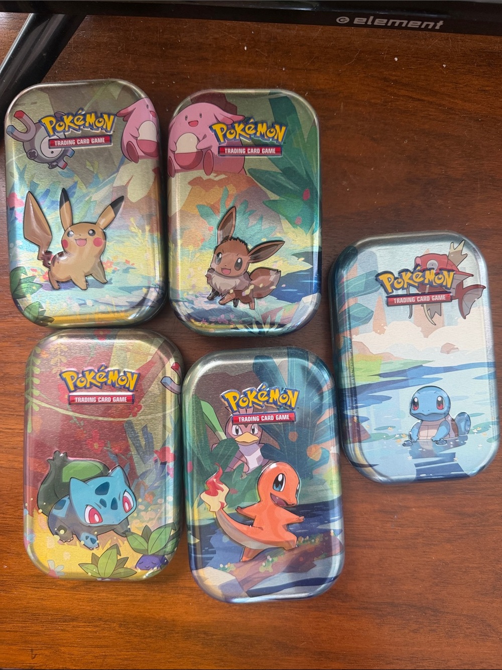 Pokemon Metal Tin Case EMPTY (Set of 5)